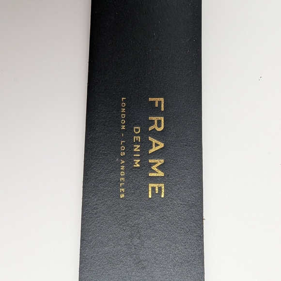 Frame Denim Black and Gold Belt